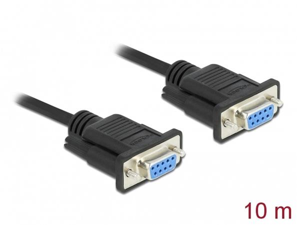 Delock Serial Cable RS-232 D-Sub 9 female to female null modem with narrow plug