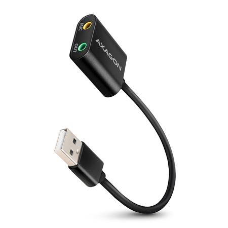 Axagon ADA-12 USB - cable audio USB zvukovka s 15 cm kablíkem a kovovým tělem