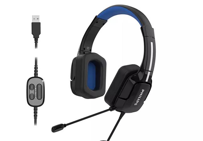 Philips TAGH401BL USB Wired DIRAC 3D Spatial Sound Gaming Headset - Herní sluchá