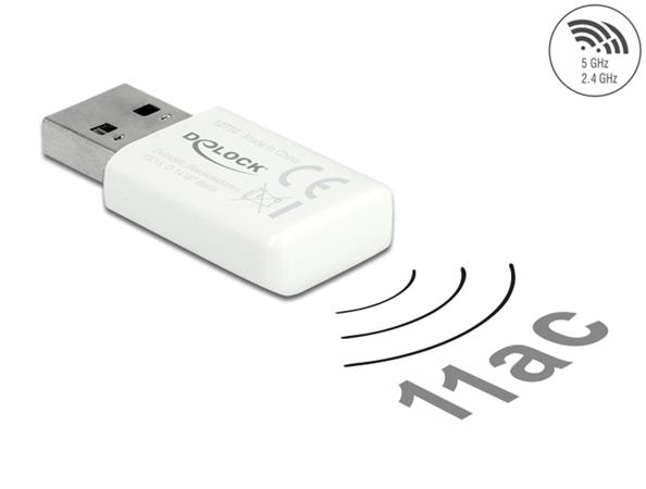 Delock USB 3.0 Dual Band WLAN ac/a/b/g/n Micro adaptér 867 + 300 Mbps