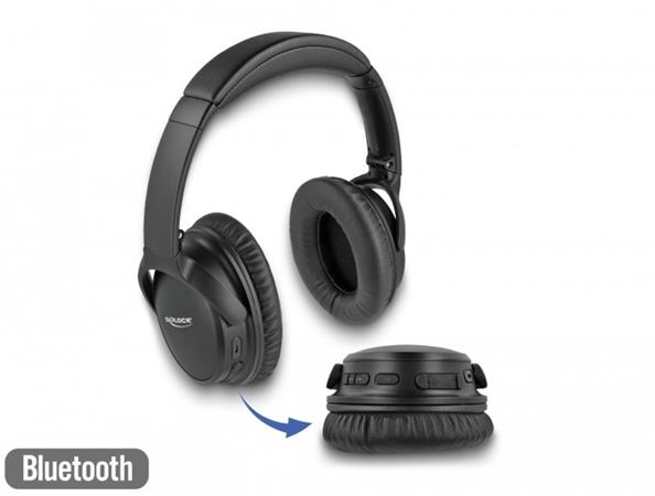 Delock Sluchátka s rozhraním Bluetooth 5.0, složitelná přes uši, s integrovaným