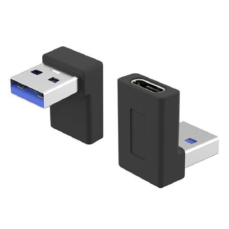 PremiumCord zahnutá 90° redukce USB-C Female na USB3.0 typ A Male