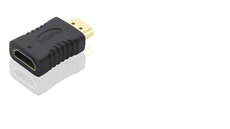 PremiumCord Adaptér HDMI Female - HDMI Male, krátká, zlacený konektor