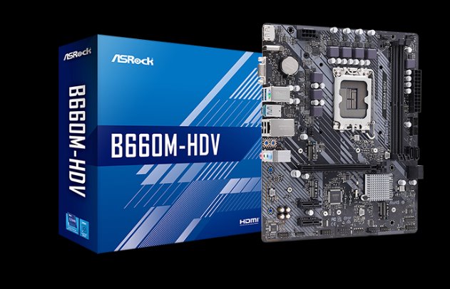 ASROCK B660M-HDV (intel 1700, 2xDDR4 5066MHz, 4xSATA3, 2x M.2, HDMI+DPort +VGA,