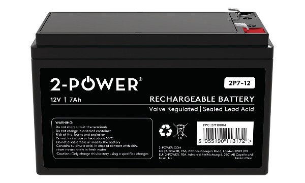 2-Power 2P7-12 12V 7Ah VRLA Baterie F2 ( Faston 250)