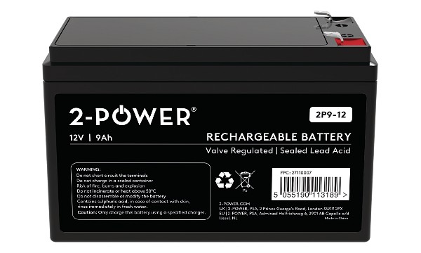 2-Power 2P9-12 12V 9Ah VRLA Baterie F2 ( FASTON 250 )