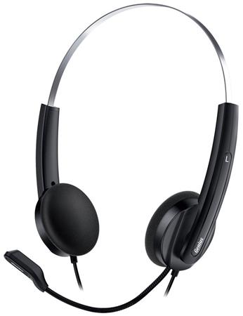 Genius HS-220U , Headset, náhlavní, drátový, s mikrofonem, ovládání hlasitosti,