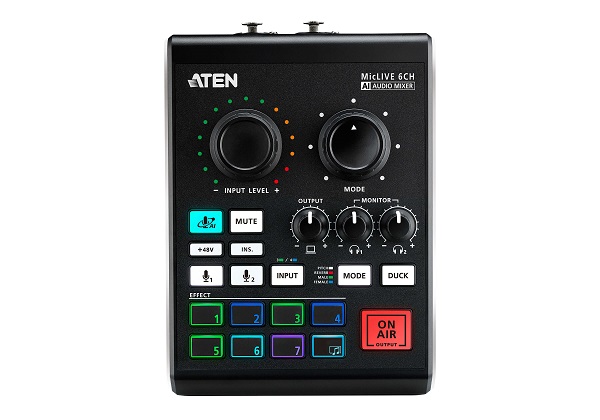 ATEN UC8000 Podcast AI Audio Mixer | MicLIVE™ 6-CH