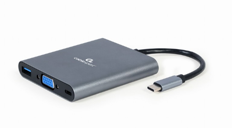 CABLEXPERT Kabel USB-C 6-in-1 multi-port adapter (Hub3.1 + HDMI + VGA + PD + čte