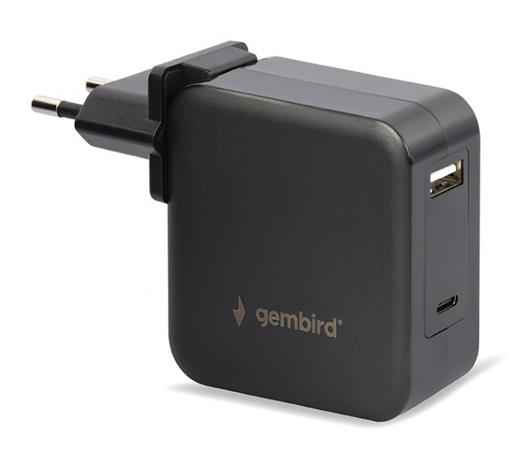 GEMBIRD Univerzální adaptér NPA-PD60-01 pro notebook, Type-C PD, USB, 60W