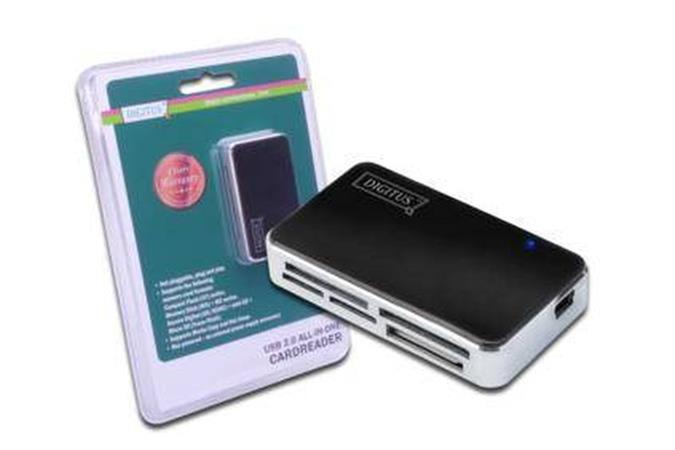 DIGITUS Čtečka karet USB 2.0, All-in-One podporuje T-Flash, včetně kabelu USB A/