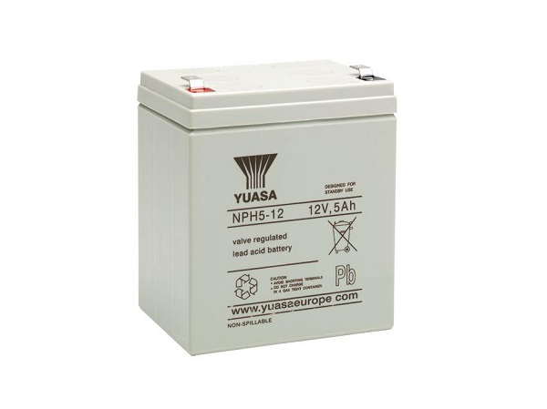 YUASA NPH5-12 (12V; 32W/čl (5Ah); faston F2-6,3mm; životnost 5let)