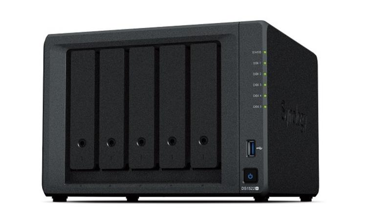 Synology DS1522+ AMD Ryzen R1600, 8 GB DDR4, 4x LAN, 2x USB 3.2 Gen 1, 2x eSata