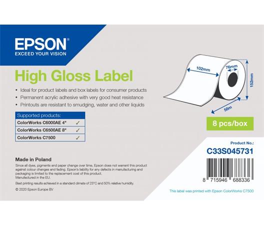 EPSON High Gloss Label - Continuous Roll: 102mm x 58m