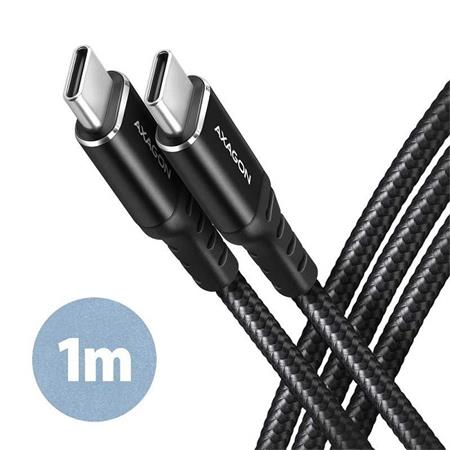 AXAGON BUCM-CM10AB, HQ kabel USB-C <-> USB-C, 1m, USB 2.0, PD 60W 3A, ALU, oplet