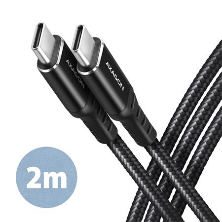 AXAGON BUCM-CM20AB, HQ kabel USB-C <-> USB-C, 2m, USB 2.0, PD 60W 3A, ALU, oplet