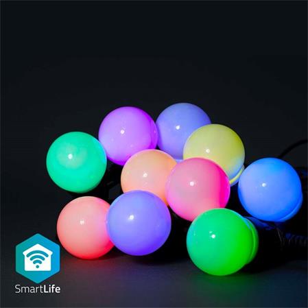 Nedis WIFILP03C10 SmartLife světelný řetěz | Wi-Fi | RGB | 10 LED`s | 9.00 m | A