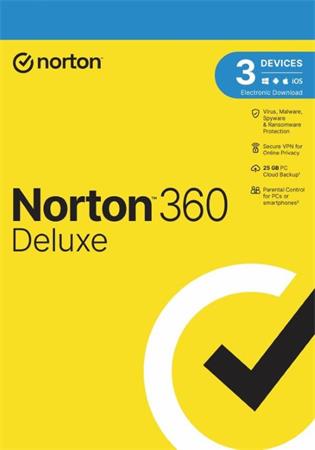 NORTON 360 DELUXE 25GB +VPN 1 uživatel pro 3 zařízení na 2 roky