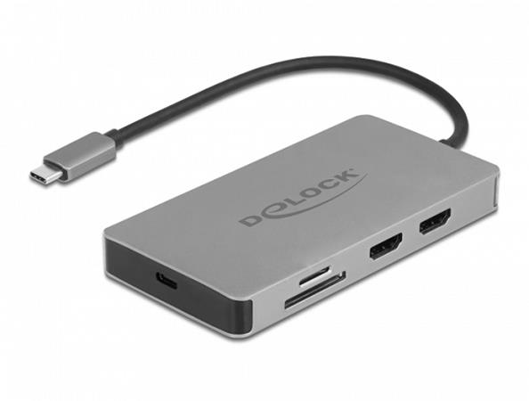 Delock Doková stanice USB Type-C™ 4K - duální HDMI MST / USB 3.2 / SD / LAN / PD