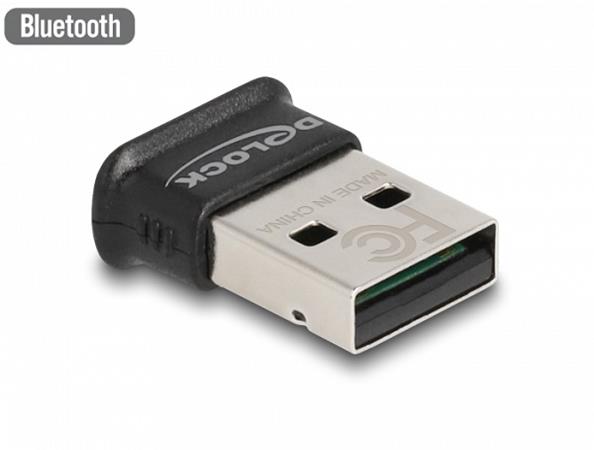 Delock Adaptér USB Bluetooth 5.0 Class 1 v micro designu - dosah až 100 metrů