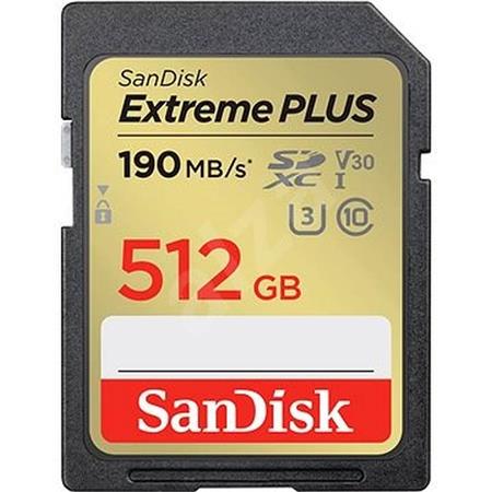 SanDisk SDXC karta 512GB Extreme PLUS (R 190 MB/s W130 MB/s Class 10, UHS-I U3 V