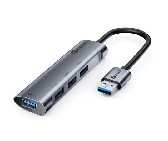 C-TECH HUB USB, UHB-U3-AL, 4x USB 3.2 Gen 1, hliníkové tělo