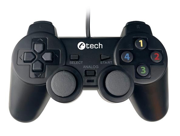 C-TECH Gamepad Callon pro PC/PS3, 2x analog, X-input, vibrační, 1,8m kabel, USB