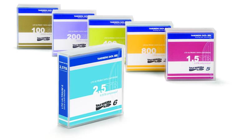 Overland-Tandberg LTO-7 Data Cartridges, 6TB/15TB, includes barcode labels (5-pa