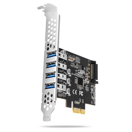 AXAGON PCEU-43RS, PCIe řadič, 4x USB 3.2 Gen 1 port, 5 Gbps, napájení z PCIe neb