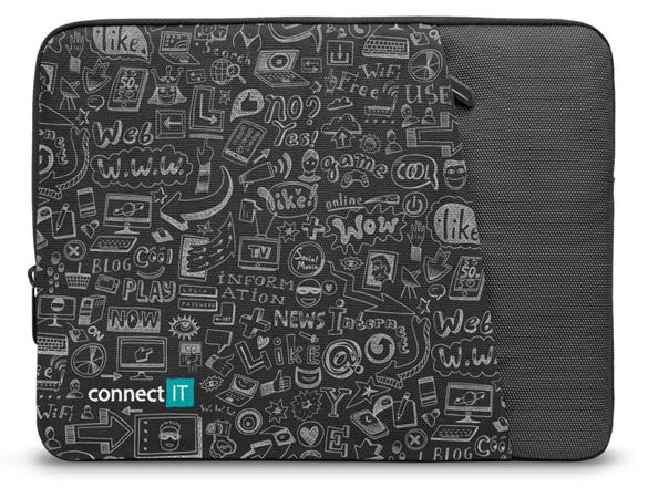 CONNECT IT Doodle pouzdro pro notebook 13.3", ČERNÉ