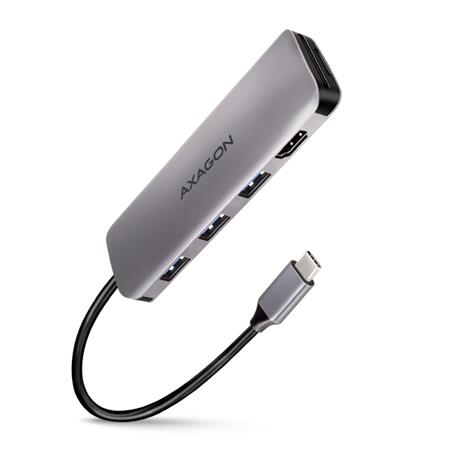 AXAGON HMC-HCR3A, USB 3.2 Gen 1 hub, porty 3x USB-A, HDMI 4k/30Hz, SD/microSD, k