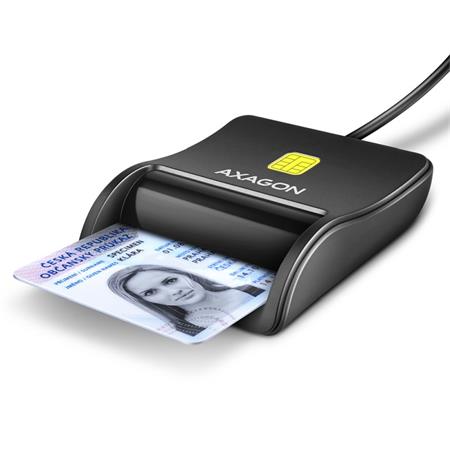 AXAGON CRE-SM3N, USB-A FlatReader čtečka kontaktních karet Smart card (eObčanka)