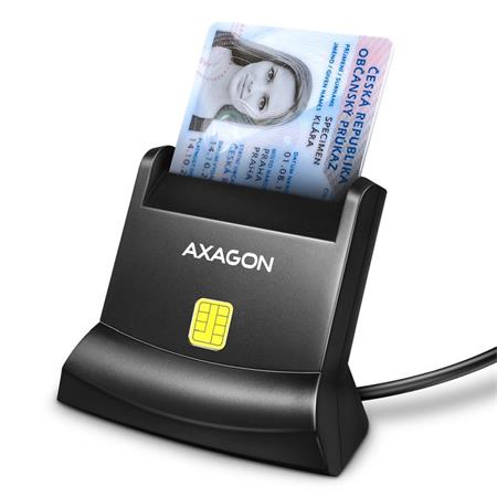 AXAGON CRE-SM4N, USB-A StandReader čtečka kontaktních karet Smart card (eObčanka