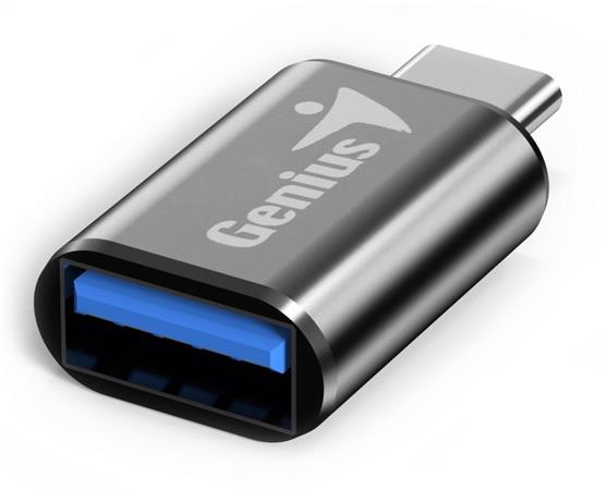 Genius ACC-C2A, Redukce, USB 3.0, USB typ C na USB typ A, kovově šedá