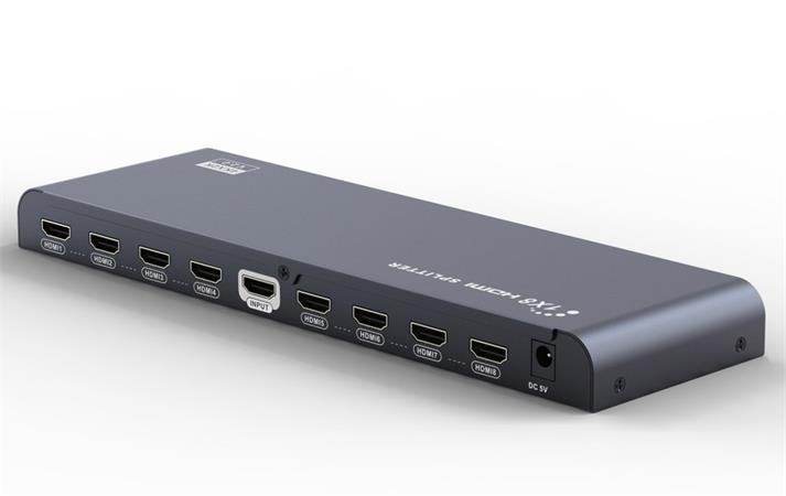 PremiumCord HDMI 2.0 splitter 1-8 porty, 4K x 2K/60Hz, FULL HD, 3D, černý