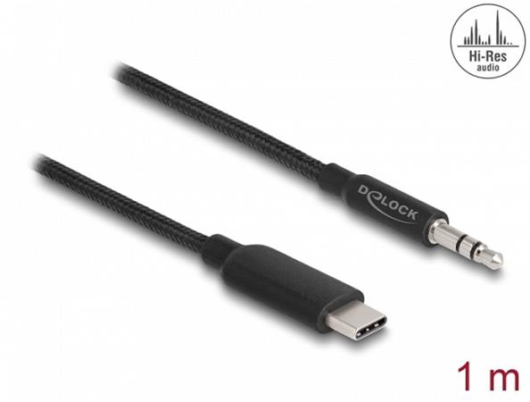 Delock Stereofonní audio kabel ze zástrčky USB Type-C™ na stereofonní zástrčkový