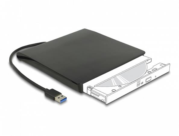 Delock Externí pouzdro pro 5.25” Slim disky SATA 12,7 mm na SuperSpeed USB 5 Gbp