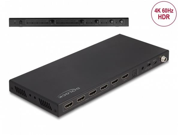 Delock Maticový přepínač HDMI ze čtyř vstupních portů HDMI na dva výstupní porty