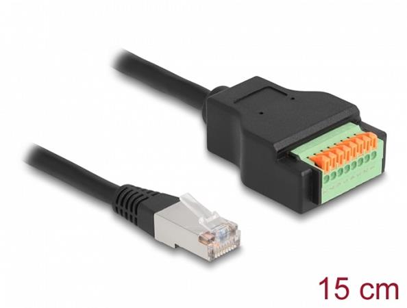 Delock Adaptér kabelu ze zástrčkového konektoru rozhraní RJ45 Cat.5e na svorkovn
