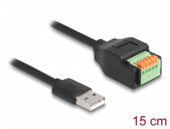 Delock Adaptér kabelu ze zástrčkového konektoru USB 2.0 Typu-A na svorkovnici, s