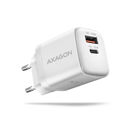 AXAGON ACU-PQ30W Sil nabíječka do sítě 30W, 2x port (USB-A + USB-C), PD3.0/PPS/Q