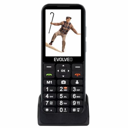 EVOLVEO EasyPhone LT, mobilní telefon pro seniory s nabíjecím stojánkem (černá b