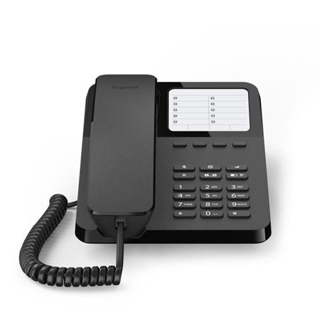 Gigaset-DESK400-BLACK Šňůrový telefon na stůl a stěnu pro snadné telefonování -