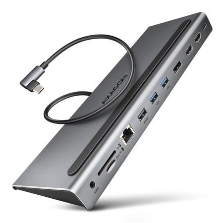 AXAGON HMC-4KX3, USB 3.2 Gen 1 hub, porty 3x USB-A, DP, HDMI 4k/60Hz, RJ-45, čte