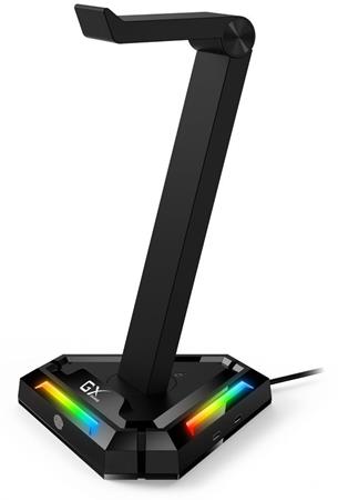 Genius GX-UH100, Stojan, na herní headset s USB HUBem, RGB podsvícení, 2x USB, 2