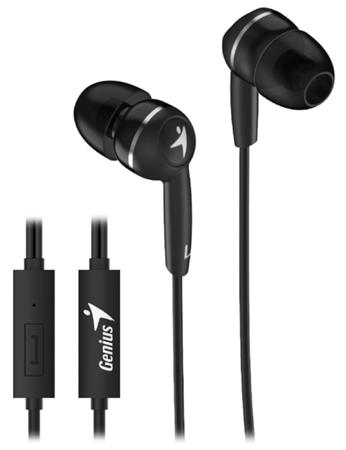 Genius HS-M320 černý, Headset, drátový, do uší, mikrofon, 3,5mm jack 4 pin, čern