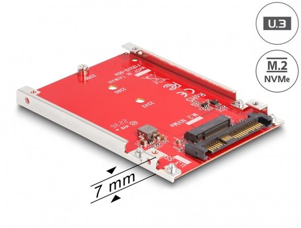 Delock 2.5” Převodník U.3 SFF-8639 - M.2 NVMe Key M - 7 mm