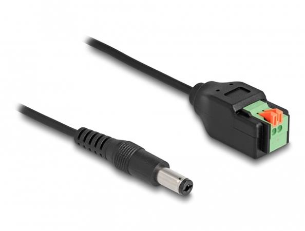 Delock Stejnosměrný kabel, 2,1 x 5,5 mm, ze zástrčky na svorkovnicový adaptér s