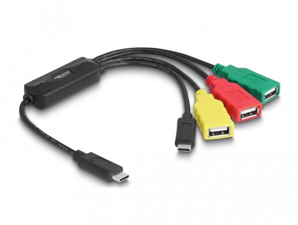 Delock Čtyřportový kabelový Hub USB 2.0 s rozhraním USB Type-C™ na 3 x USB-A sam