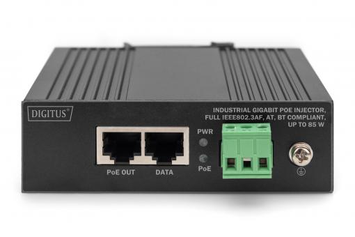 DIGITUS Industrial Gigabit PoE Injector FullIEEE802.3af,at,bt Compliant, up to 8